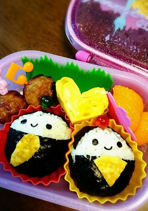 キャラ弁のりだけ簡単おひなさま2015-レシピのメイン写真