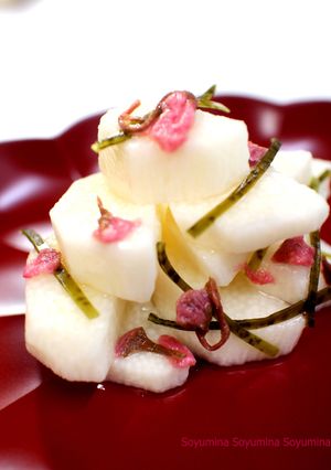 ✿長いも桜の花✿香塩 昆布酢和え✿-レシピのメイン写真