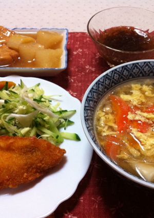 鱈のフライと雲呑スープの献立2月25日-レシピのメイン写真