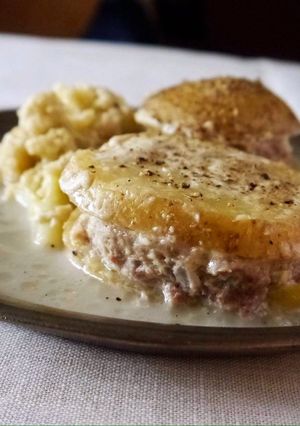 じゃがいもと挽肉のみそミルク重ね蒸し-レシピのメイン写真