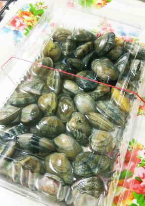 貝の砂抜き♪少ない洗い物で-レシピのメイン写真