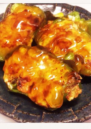 ピーマンの豆腐詰め 甘酢あんかけ-レシピのメイン写真