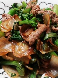 アスパラ菜の牛肉オイスター炒め☆-レシピのメイン写真