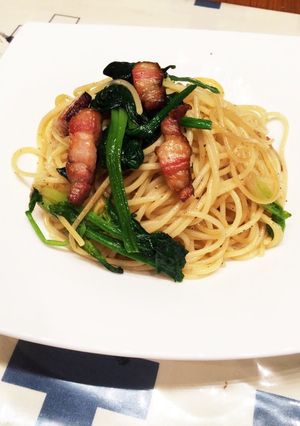 ほうれん草とベーコンのスパゲッティ!-レシピのメイン写真