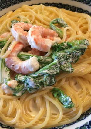 エビと菜の花のクリームパスタ-レシピのメイン写真