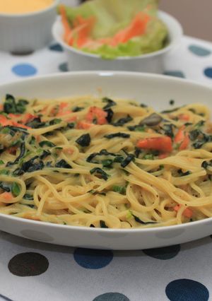 鮭とほうれん草のクリームパスタ-レシピのメイン写真