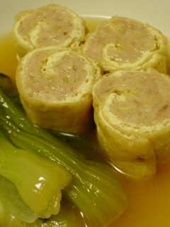 鶏ひき肉の油揚げ巻き煮①ほんわか和風味-レシピのメイン写真