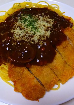 とんかつミートスパゲッティ＊スパカツ-レシピのメイン写真