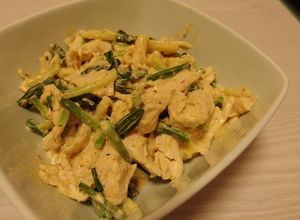 行者にんにくとささみの胡麻味噌マヨ和え-レシピのメイン写真