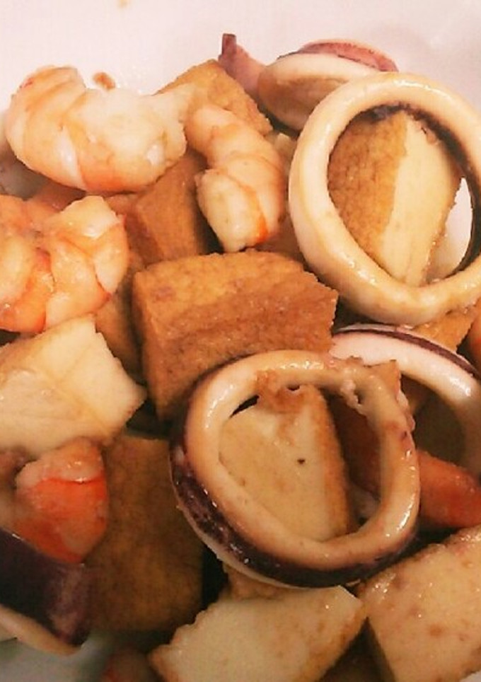 魚介類と厚揚げの炒めもの-レシピのメイン写真