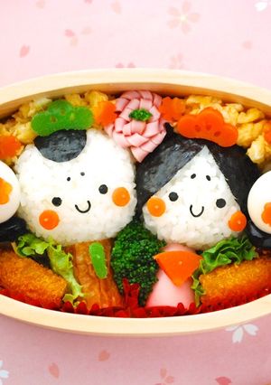 ひな祭りキャラ弁☆簡単なお内裏様とお雛様-レシピのメイン写真