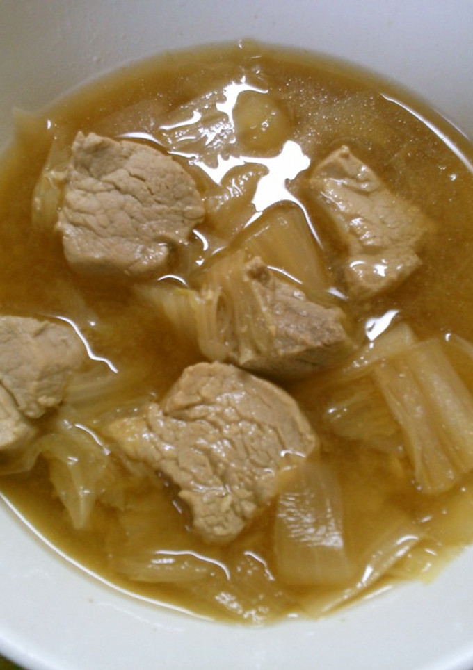 簡単！　豚肉　白菜　玉ねぎの　味噌煮込み-レシピのメイン写真