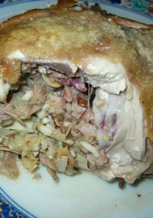 チキンの丸焼き・しいたけ入りの詰め物-レシピのメイン写真