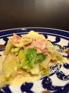 レタスとベーコンのクリーム炒め-レシピのメイン写真