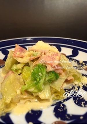 レタスとベーコンのクリーム炒め-レシピのメイン写真