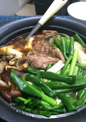 鴨とねぎたっぷりのすき焼き-レシピのメイン写真