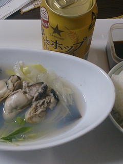 牡蠣とネギのシンプル塩味鍋(でもうまい)-レシピのメイン写真