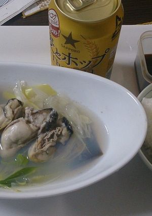 牡蠣とネギのシンプル塩味鍋（でもうまい）-レシピのメイン写真