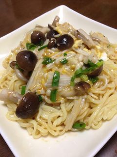 きのこのふんわり卵のせ冷麺-レシピのメイン写真