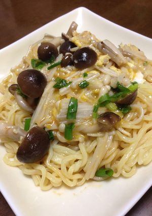 きのこのふんわり卵のせ冷麺-レシピのメイン写真