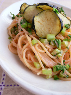 揚げ茄子のっけ明太子パスタ-レシピのメイン写真