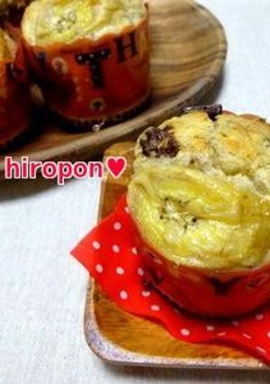 混ぜて焼くだけ簡単！チョコバナナマフィン-レシピのメイン写真