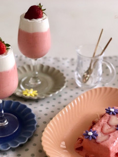 ピンクの可愛い♡苺ムース-レシピのメイン写真
