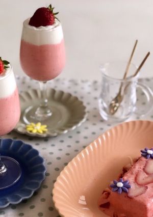 ピンクの可愛い♡苺ムース-レシピのメイン写真