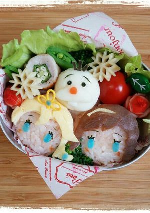 アナと雪の女王弁当　オラフ添え　キャラ弁-レシピのメイン写真