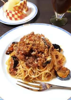 本格！茄子のボロネーゼパスタ♪-レシピのメイン写真