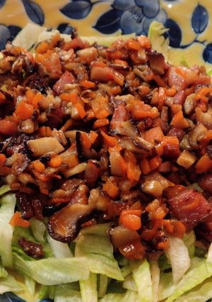 甘旨♪ベーコンの肉味噌レタス和え-レシピのメイン写真