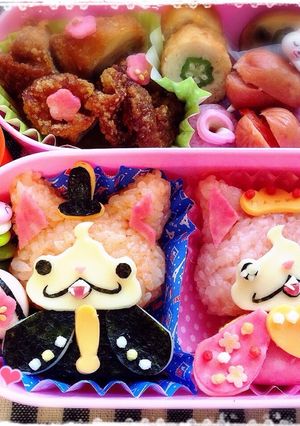 妖怪ウォッチde雛祭りキャラ弁-レシピのメイン写真