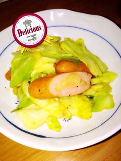 キャベツとウインナーのバターぽん酢炒め♪-レシピのメイン写真