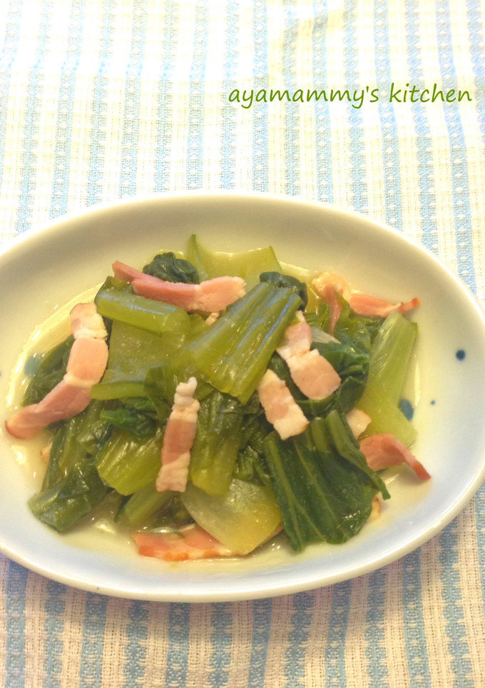 青梗菜とベーコンのさっと煮♫-レシピのメイン写真
