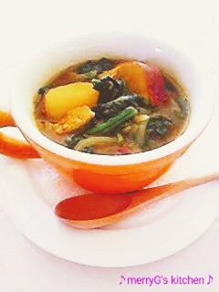 ほうれん草と*さつま芋*のカレースープ♪-レシピのメイン写真