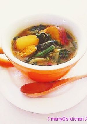 ほうれん草と＊さつま芋＊のカレースープ♪-レシピのメイン写真
