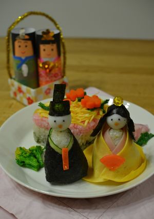 ひな祭りに！おひなさま寿司と菱形押し寿司-レシピのメイン写真