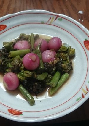 ふきのとうとラディッシュのバター蒸し-レシピのメイン写真