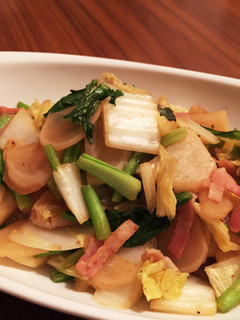 ベーコンとかぶと白菜の炒めもの-レシピのメイン写真