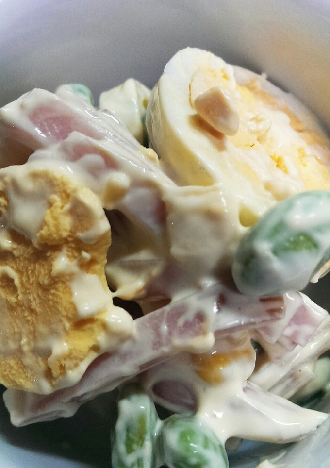 ゆで卵とハムと枝豆のマヨサラダ-レシピのメイン写真