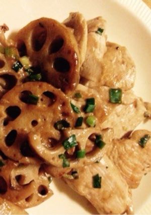 レンコンとむね肉のマヨぽん炒め-レシピのメイン写真
