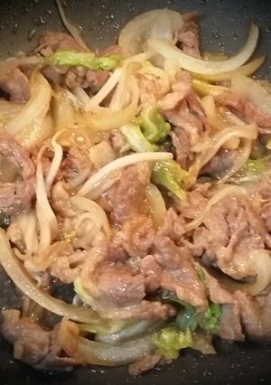 牛肉もやしキャベツ玉ねぎ焼肉のたれ炒め-レシピのメイン写真