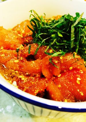刺身端っこや余りで簡単！マグロごま漬け丼-レシピのメイン写真