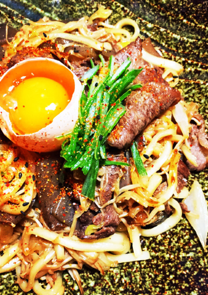 牛すき焼き風焼きうどん-レシピのメイン写真