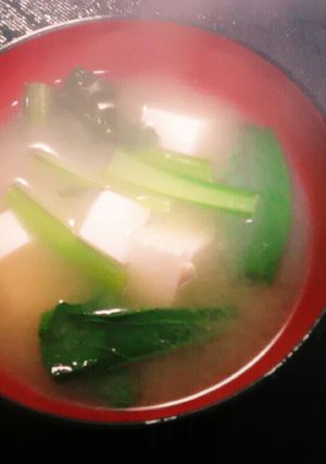 豆腐と青菜の簡単お味噌汁-レシピのメイン写真