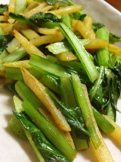 小松菜とじゃがいものカレー炒め-レシピのメイン写真