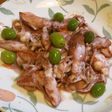 べいかとオリーブの炒め物