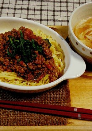 ♡ピリ辛肉味噌のせ冷やし中華♡-レシピのメイン写真