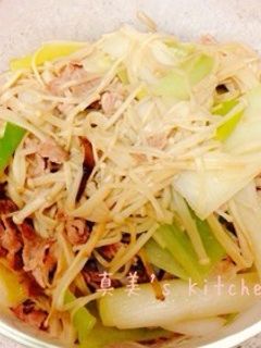 豚肉とネギとえのき茸の中華炒め-レシピのメイン写真