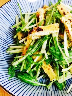 簡単おいしい☆水菜と油揚げの和風サラダ-レシピのメイン写真